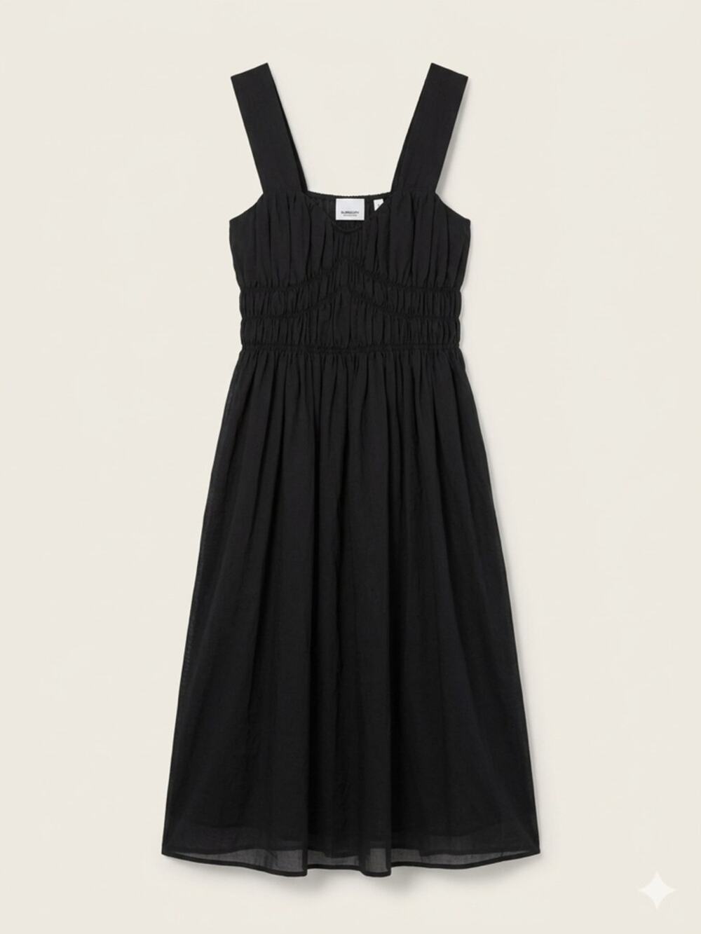 Burberry Black Sleeveless Midi Dress with Wide Straps NEW 8